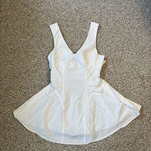 Free People Womens White Mini Dress Size M Sleeveless A-Line Beachy Back Tie Bow